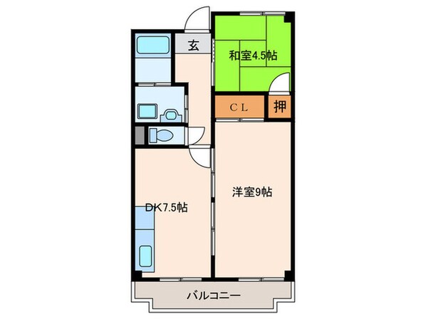 北川マンションの物件間取画像